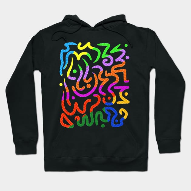 Copy of Abstract Doodle Pattern Half Tone Hoodie by Kangavark